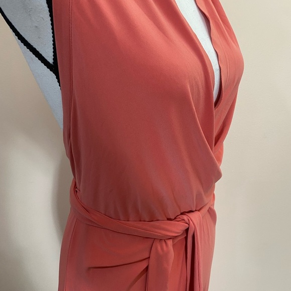 Norma Kamali Boho Halter Coral Pink Jumpsuit Playsuit Romper size Large NWT - Picture 10 of 12